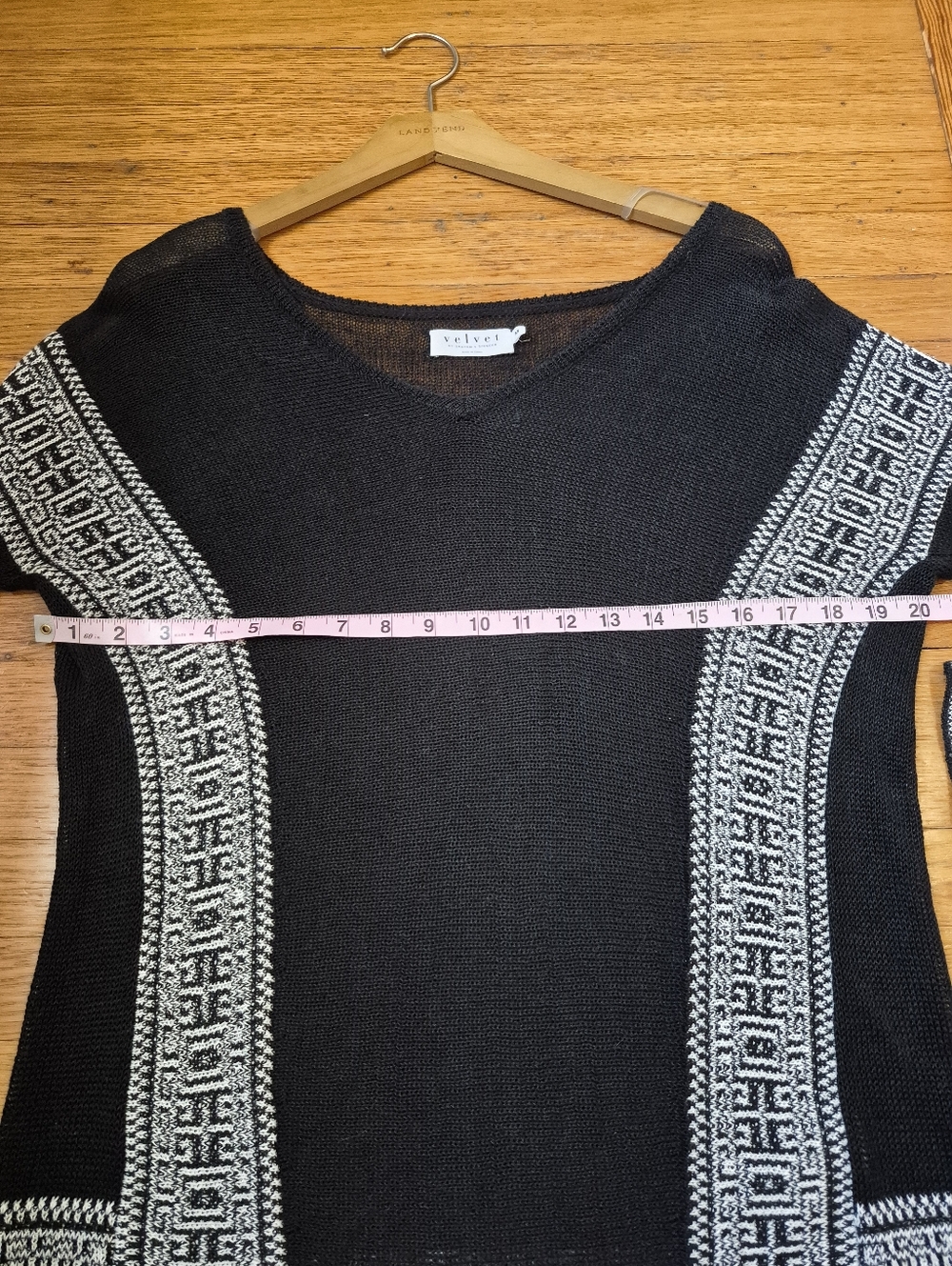 Velvet by Graham & Spencer Evereve Black and White Linen Knit Sweater Medium - Picture 6 of 7